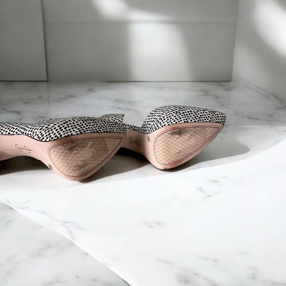 Classic Black and Off White Polka Dot D’orsay Women's Heel Pointy Pumps sz 8.5 - Picture 9 of 12